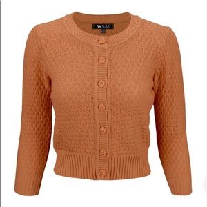 Vintage inspired cardigan in Dusty Orange